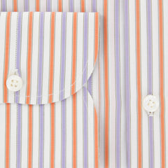 New $425 Franck Namani Orange Striped Shirt - Full - 16/41 - (24DAN81011602)