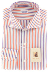 New $425 Franck Namani Orange Striped Shirt - Full - 16/41 - (24DAN81011603)