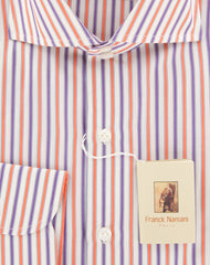 New $425 Franck Namani Orange Striped Shirt - Full - 16/41 - (24DAN81011603)