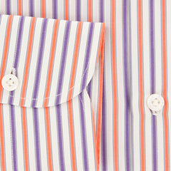 New $425 Franck Namani Orange Striped Shirt - Full - 16/41 - (24DAN81011603)