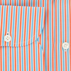 New $425 Franck Namani Orange Striped Shirt - Full - 16/41 - (24DAN81011702)
