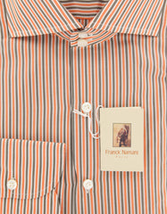 New $425 Franck Namani Orange Striped Shirt - Full - 16/41 - (24DAN81011703)