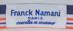 New $425 Franck Namani Navy Blue Striped Shirt - Full - 16/41 - (24DAN81011801)