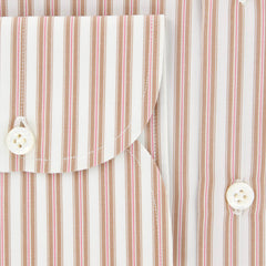 New $425 Franck Namani Brown Striped Shirt - Full - 16/41 - (24DAN81011902)