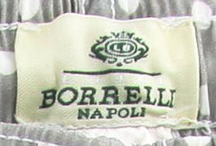 Luigi Borrelli Light Gray and White Polka Dot Swimwear Large/Large