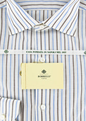 Luigi Borrelli Brown Striped Shirt - Extra Slim - (EV48156NIOPT1) - Parent