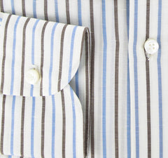 Luigi Borrelli Brown Striped Shirt - Extra Slim - (EV48156NIOPT1) - Parent