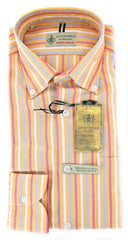 Luigi Borrelli Orange Striped Shirt - Extra Slim - 15.75/40 - (GB4308)