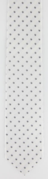 Borrelli White with Gray Floral Tie - 2.75" Wide