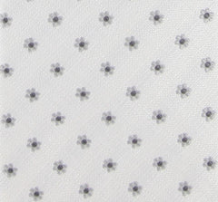 Borrelli White with Gray Floral Tie - 2.75" Wide