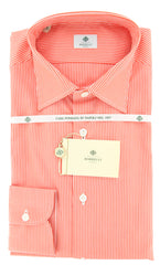 Luigi Borrelli Orange Striped Shirt - Extra Slim - 15.5/39 - (GB5772)