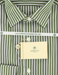 Luigi Borrelli Green Striped Cotton Shirt - Extra Slim - (GB5811) - Parent