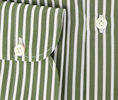 Luigi Borrelli Green Striped Cotton Shirt - Extra Slim - (GB5811) - Parent