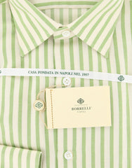 Luigi Borrelli Green Striped Shirt - Extra Slim - (GB5847) - Parent