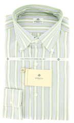Luigi Borrelli Green Striped Shirt - Extra Slim - (GB5865) - Parent