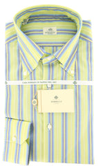 Luigi Borrelli Green Striped Cotton Shirt - Slim - (GB5883) - Parent