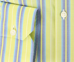 Luigi Borrelli Green Striped Cotton Shirt - Slim - (GB5883) - Parent