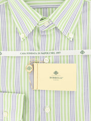 Luigi Borrelli Green Striped Shirt - Slim - (GB5896) - Parent