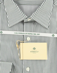 Luigi Borrelli Dark Green Striped Shirt - Extra Slim - (GB5980) - Parent