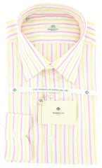 Luigi Borrelli Yellow Striped Cotton Shirt - Slim - 17/43 - (GB6165)