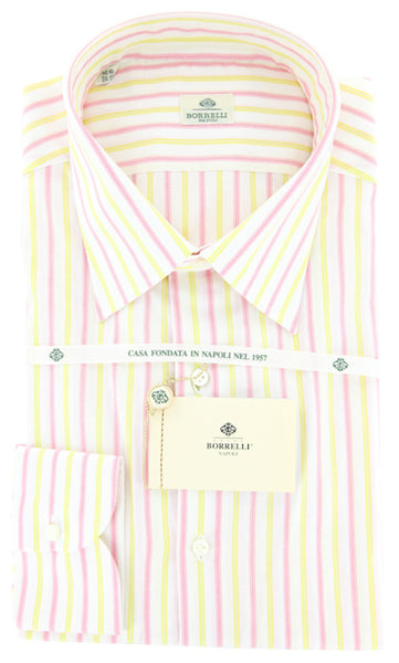 Luigi Borrelli Yellow Striped Cotton Shirt - Slim - (GB6165) - Parent