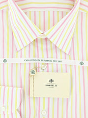 Luigi Borrelli Yellow Striped Cotton Shirt - Slim - (GB6165) - Parent