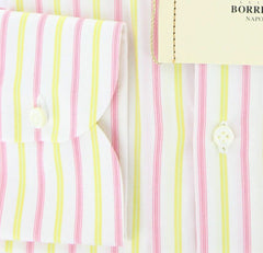 Luigi Borrelli Yellow Striped Cotton Shirt - Slim - (GB6165) - Parent