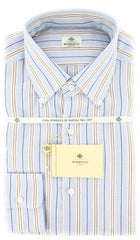Luigi Borrelli Light Blue Striped Shirt - Slim - 15.5/39 - (GB6555)