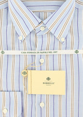 Luigi Borrelli Light Blue Striped Shirt - Slim - (GB6555) - Parent