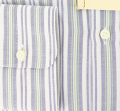Luigi Borrelli Blue Striped Shirt - Slim - (GB6855) - Parent