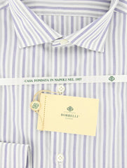Luigi Borrelli Blue Striped Cotton Shirt - Extra Slim - (GB6985) - Parent
