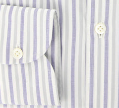 Luigi Borrelli Blue Striped Cotton Shirt - Extra Slim - (GB6985) - Parent
