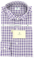 Luigi Borrelli Purple Plaid Cotton Shirt - Extra Slim - (GB7516) - Parent