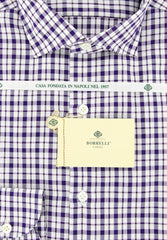Luigi Borrelli Purple Plaid Cotton Shirt - Extra Slim - (GB7516) - Parent
