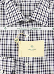 Luigi Borrelli Navy Blue Plaid Shirt - Extra Slim - (GB7621) - Parent