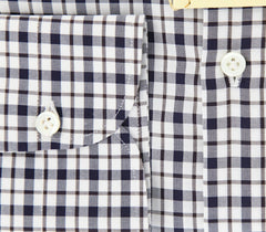 Luigi Borrelli Navy Blue Plaid Shirt - Extra Slim - (GB7621) - Parent