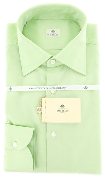 Luigi Borrelli Green Striped Shirt - Extra Slim - (GB5865) - Parent