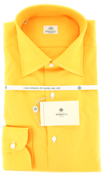 Luigi Borrelli Orange Solid Cotton Shirt - Slim - (GB7823) - Parent