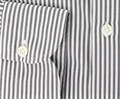 Borrelli Gray Striped Shirt - Extra Slim - 17/43 - (EV5203LEONARDO)