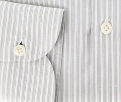 Borrelli Gray Striped Shirt - Extra Slim - 17/43 - (EV5188LEONARDO)