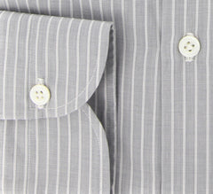 Borrelli Gray Striped Shirt - Extra Slim - 15.75/40 - (EV5191LEONARDO)