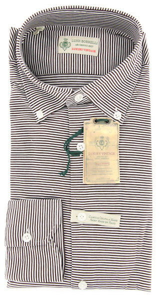 Borrelli Brown Striped Shirt - Extra Slim - M/M - (MA2820060STEFANO)