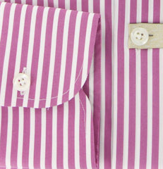 Borrelli Lavender Purple Striped Shirt - 15.75/40 - (EV604LEONARDO)
