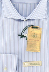 Luigi Borrelli Light Blue Striped Shirt - Extra Slim - (GB8501) - Parent