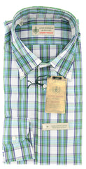 Luigi Borrelli Green Plaid Shirt - Extra Slim - 15/38 - (GB8562)