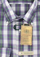 Luigi Borrelli Purple Plaid Shirt - Extra Slim - (GB8705) - Parent
