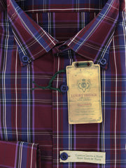 Luigi Borrelli Burgundy Red Plaid Shirt - Extra Slim - (GB8761) - Parent