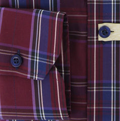 Luigi Borrelli Burgundy Red Plaid Shirt - Extra Slim - (GB8761) - Parent