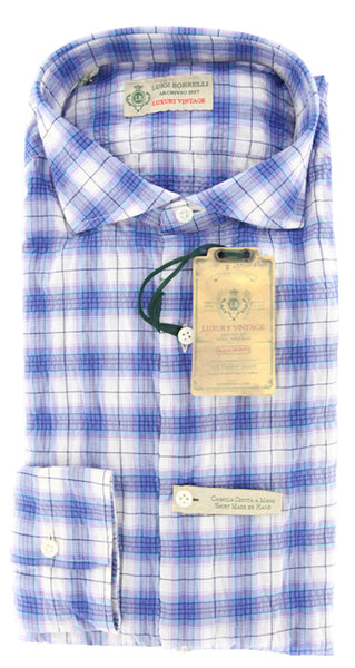 Luigi Borrelli Lavender Purple Plaid Shirt - Extra Slim - (GB8857) - Parent