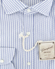 Giampaolo Blue Striped Shirt - Extra Slim - (GP618175771MATPT1) - Parent
